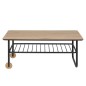 Table basse WHITNEY, feuille de chêne sauvage, base en métal, bois/noir Table basse WHITNEY, feuille de chêne sauvage, base en métal, bois/noir