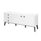Buffet CEDRIC, 2 portes, 3 tiroirs, blanc, blanc laqué/noir Buffet CEDRIC, 2 portes, 3 tiroirs, blanc, blanc laqué/noir