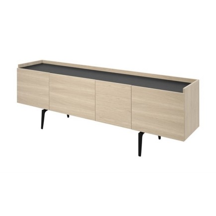 Buffet CORENTIN, 4 portes, plaqué chêne