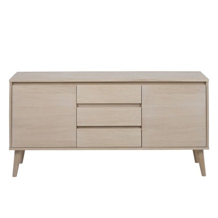 Buffet NAGOYA, bois solide, placage chêne,