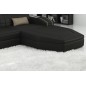 Canapé d'angle en cuir italien 5 places ELSON, noir et beige, angle droit Canapé d'angle en cuir italien 5 places ELSON, noir et beige, angle droit