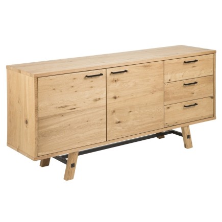 Buffet STONE, plaqué chêne sauvage brossé, bois