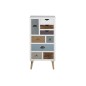 Commode TANYA, bois blanc, 9 tiroirs, multicolore Commode TANYA, bois blanc, 9 tiroirs, multicolore