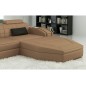 Canapé d'angle en cuir italien 5 places ELSON, beige et noir, angle droit Canapé d'angle en cuir italien 5 places ELSON, beige et noir, angle droit