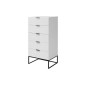 Armoire KOSI, 5 tiroirs, blanc, blanc/noir Armoire KOSI, 5 tiroirs, blanc, blanc/noir
