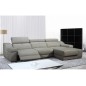 Acompte de la commande de , Canapé d'angle double relax en cuir de buffle italien de luxe 5 places birelax, gris