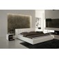 Lit cuir EROS contemporain 160x200 Beige 0325 Avec le sommier à lattes Pas de chevet