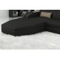 Canapé d'angle en cuir italien 5 places ELSON, noir et beige, angle gauche Canapé d'angle en cuir italien 5 places ELSON, noir et beige, angle gauche