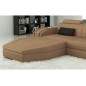 Canapé d'angle en cuir italien 5 places ELSON, beige et noir, angle gauche Canapé d'angle en cuir italien 5 places ELSON, beige et noir, angle gauche
