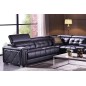 Canapé d'angle en cuir de buffle italien de luxe 6/7 places, PRESTIGIA, noir, angle gauche Canapé d'angle en cuir de buffle italien de luxe 6/7 places, PRESTIGIA, noir, angle gauche