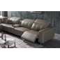 Canapé d'angle relax en cuir de buffle italien de luxe avec 2 relax électriques, 7/8 places, MONTE CARLO, couleur moka, angle ga Canapé d'angle relax en cuir de buffle italien de luxe avec 2 relax électriques, 7/8 places, MONTE CARLO, couleur moka, angle ga