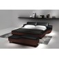 Lit en cuir italien de luxe ATHENA, noir et chocolat, 180x200 Lit en cuir italien de luxe ATHENA, noir et chocolat, 180x200
