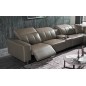 Canapé d'angle relax en cuir de buffle italien de luxe double relax électrique, 7/8 places, MONTE CARLO, couleur moka, angle dro Canapé d'angle relax en cuir de buffle italien de luxe double relax électrique, 7/8 places, MONTE CARLO, couleur moka, angle dro