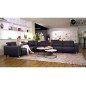 Canapé d'angle relax en cuir de buffle italien de luxe avec 2 relax électriques, 7/8 places, MONTE CARLO, couleur noire, angle g Canapé d'angle relax en cuir de buffle italien de luxe avec 2 relax électriques, 7/8 places, MONTE CARLO, couleur noire, angle g