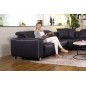Canapé d'angle relax en cuir de buffle italien de luxe avec 2 relax électriques, 7/8 places, MONTE CARLO, couleur noire, angle g Canapé d'angle relax en cuir de buffle italien de luxe avec 2 relax électriques, 7/8 places, MONTE CARLO, couleur noire, angle g