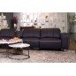 Canapé d'angle relax en cuir de buffle italien de luxe avec 2 relax électriques, 7/8 places, MONTE CARLO, couleur noire, angle g Canapé d'angle relax en cuir de buffle italien de luxe avec 2 relax électriques, 7/8 places, MONTE CARLO, couleur noire, angle g