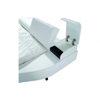 Lit en cuir italien de luxe ATHENA, blanc.