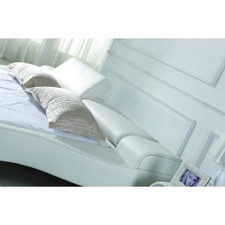 Lit en cuir italien de luxe ATHENA, blanc.