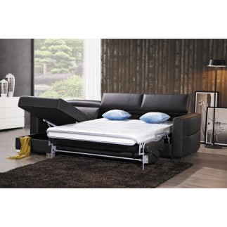 1er reglement de la commande de Mme frederique COLLOWALD, canapé d'angle convertible en cuir de buffle italien de luxe 5 places