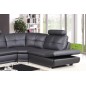 Canapé d'angle en cuir buffle italien de luxe 6/7 places BELLALIGNA, noir, angle droit Canapé d'angle en cuir buffle italien de luxe 6/7 places BELLALIGNA, noir, angle droit