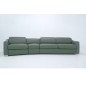 Canapé relax et convertible en cuir de buffle italien de luxe 5/6 places YUCA, gris foncé Canapé relax et convertible en cuir de buffle italien de luxe 5/6 places YUCA, gris foncé
