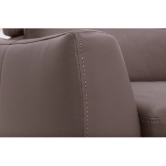 Canapé relax et convertible en cuir de buffle italien de luxe 5/6 places YUCA, moka