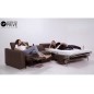 Canapé relax et convertible en cuir de buffle italien de luxe 5/6 places YUCA, chocolat Canapé relax et convertible en cuir de buffle italien de luxe 5/6 places YUCA, chocolat