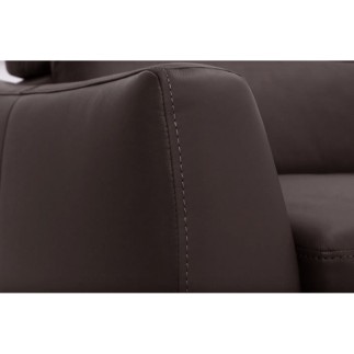 Canapé relax et convertible en cuir de buffle italien de luxe 5/6 places YUCA, chocolat