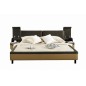 Lit en cuir italien de luxe ATHENA, chocolat et beige, 140x190 Lit en cuir italien de luxe ATHENA, chocolat et beige, 140x190