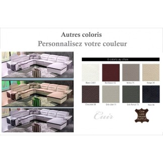 1er paiement de la commande Canapé d'angle relax électrique cuir buffle italien luxe: combirelax, coloris personnalisées, angle