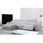 1er paiement de la commande , 1X - canapé d'angle double relax en cuir de buffle italien de luxe 5 places birelax, blanc, angle