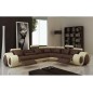 Canapé d'angle en cuir italien 7 places Grand EXCELIA, chocolat et écru, angle droit. 2 POUFS OFFERTS Canapé d'angle en cuir italien 7 places Grand EXCELIA, chocolat et écru, angle droit. 2 POUFS OFFERTS