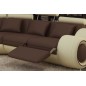 Canapé d'angle en cuir italien 7 places Grand EXCELIA, chocolat et écru, angle droit. 2 POUFS OFFERTS Canapé d'angle en cuir italien 7 places Grand EXCELIA, chocolat et écru, angle droit. 2 POUFS OFFERTS