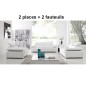Ensemble canapés RELAXATION composé d'un 2 places et de 2 fauteuils en cuir haut de gamme italien vachette Vénésetti Blanc - Vén Ensemble canapés RELAXATION composé d'un 2 places et de 2 fauteuils en cuir haut de gamme italien vachette Vénésetti Blanc - Vén