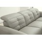 Canapé d'angle avec un relax électrique en cuir de buffle italien de luxe 5 places BEAURELAX gris clair, angle droit, POUF OFFER Canapé d'angle avec un relax électrique en cuir de buffle italien de luxe 5 places BEAURELAX gris clair, angle droit, POUF OFFER
