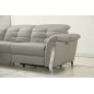 - Canapé d'angle avec un relax électrique en cuir de buffle italien de luxe, 5 places BEAURELAX gris clair, angle gauche, POUF O - Canapé d'angle avec un relax électrique en cuir de buffle italien de luxe, 5 places BEAURELAX gris clair, angle gauche, POUF O