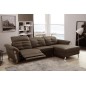 Canapé d'angle avec un relax électrique en cuir de buffle italien de luxe 5 places BEAURELAX chocolat, angle droit, POUF OFFERT Canapé d'angle avec un relax électrique en cuir de buffle italien de luxe 5 places BEAURELAX chocolat, angle droit, POUF OFFERT