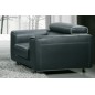 Fauteuil 1 place en cuir italien buffle MILANO, gris foncé avec liseret blanc Fauteuil 1 place en cuir italien buffle MILANO, gris foncé avec liseret blanc
