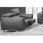 Ensemble Canapé 3 places et 2 places en cuir italien buffle MILANO, noir avec leseret blanc Ensemble Canapé 3 places et 2 places en cuir italien buffle MILANO, noir avec leseret blanc