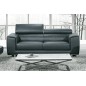 Ensemble Canapé 3 places et 2 places en cuir italien buffle MILANO, gris foncé avec leseret blanc Ensemble Canapé 3 places et 2 places en cuir italien buffle MILANO, gris foncé avec leseret blanc