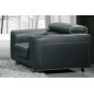 Fauteuil 1 place en cuir italien buffle MILANO, noir avec liseret blanc Fauteuil 1 place en cuir italien buffle MILANO, noir avec liseret blanc