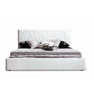 Lit en cuir italien de luxe TRENDY, blanc, 160x200