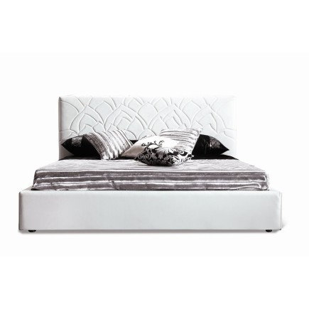 Lit en cuir italien de luxe TRENDY, blanc, 160x200