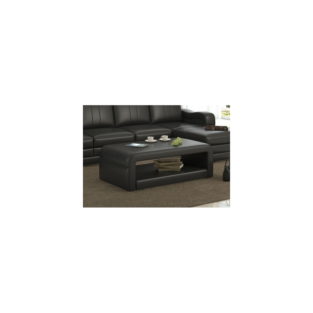 Table basse en cuir pour le modèle ROMANA, ROMANATABL, noir