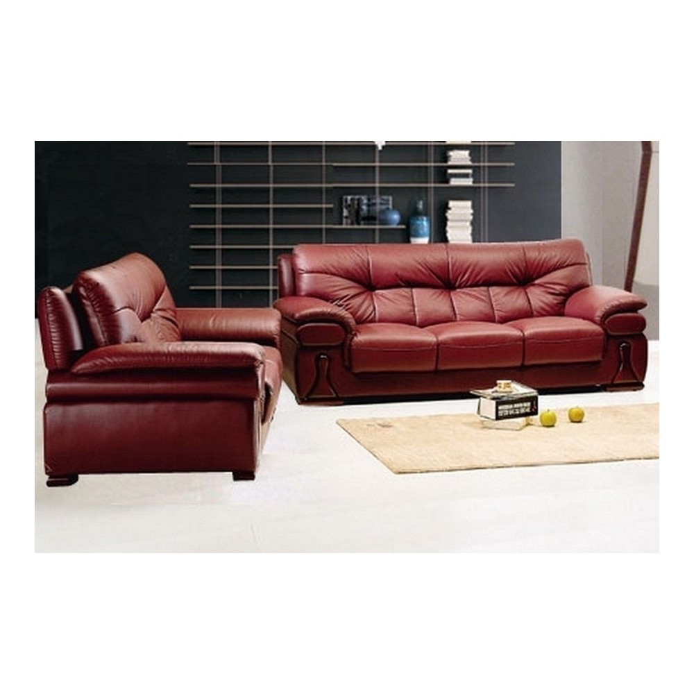 1er paiement de la commande , Ensemble oxford 2 pièces canapé 3 places + 2 places en cuir luxe italien vachette, couleur bordeau