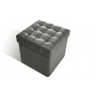 Pouf-coffre de rangement de qualité supérieure CAPITO, gris foncé