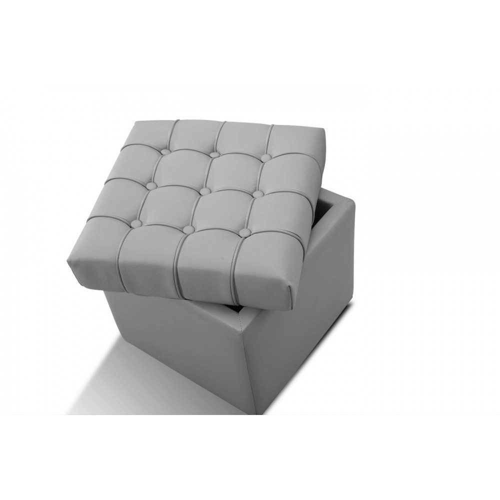 Pouf-coffre de rangement de qualité supérieure CAPITO, gris clair Pouf-coffre de rangement de qualité supérieure CAPITO, gris clair