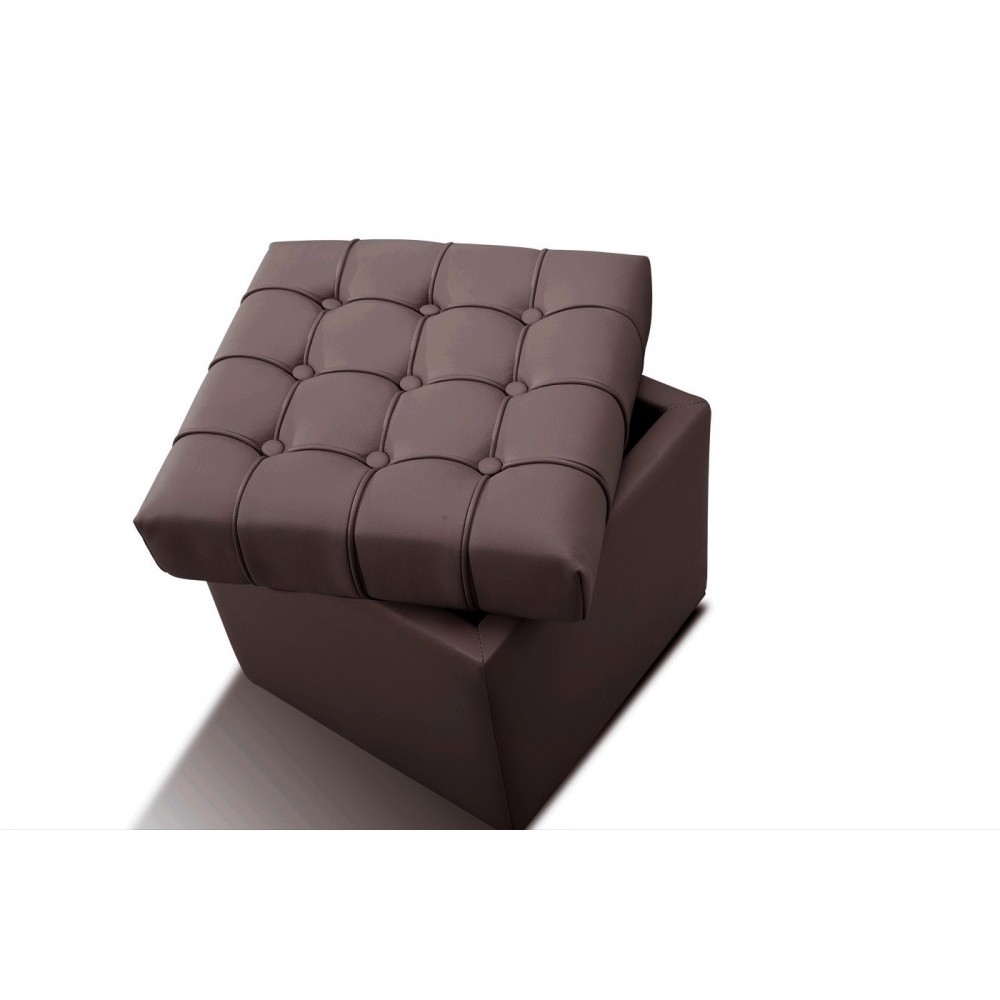 Pouf-coffre de rangement de qualité supérieure CAPITO, chocolat Pouf-coffre de rangement de qualité supérieure CAPITO, chocolat