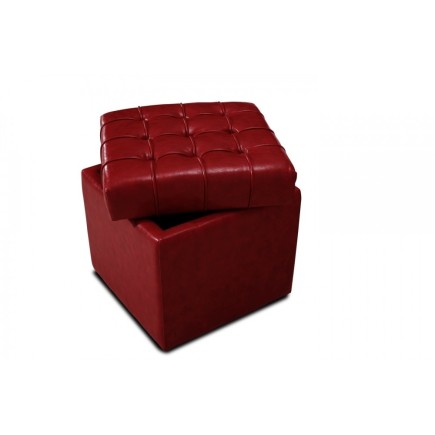 Pouf-coffre de rangement de qualité supérieure CAPITO, bordeaux