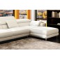 Canapé d'angle en cuir italien 5 places SUEDE, blanc, angle droit Canapé d'angle en cuir italien 5 places SUEDE, blanc, angle droit